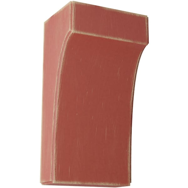 Ekena Millwork 5 1/4"W x 4"D x 10"H Clarksville Wood Vintage Decor Bracket, Salvage Red BKTWD05X04X10CVRD - main
